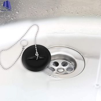 Royal Apex 2 Pcs 1.1/2 InchTub Stopper Bathroom Sink Drain Plug Silicone Bathtub Drain Stopper with Chains for Kitchen Bathtub Bathroom Sink Drains