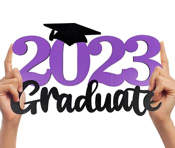 ssailue decor Graduation 2022 Wood Sign Decoration -2022 Graduate Photo Booth Props, First Day of School Cutout Signs, Back to Porch Decorations (Blue)