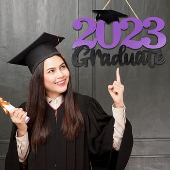 ssailue decor Graduation 2022 Wood Sign Decoration -2022 Graduate Photo Booth Props, First Day of School Cutout Signs, Back to Porch Decorations (Blue)