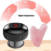 VORDRASSIL Electric Cupping Therapy Set with 6 Level Temperature and Suction for Back, Shoulder and Neck. Bundle a traditional gua sha board. (6 gears, black)