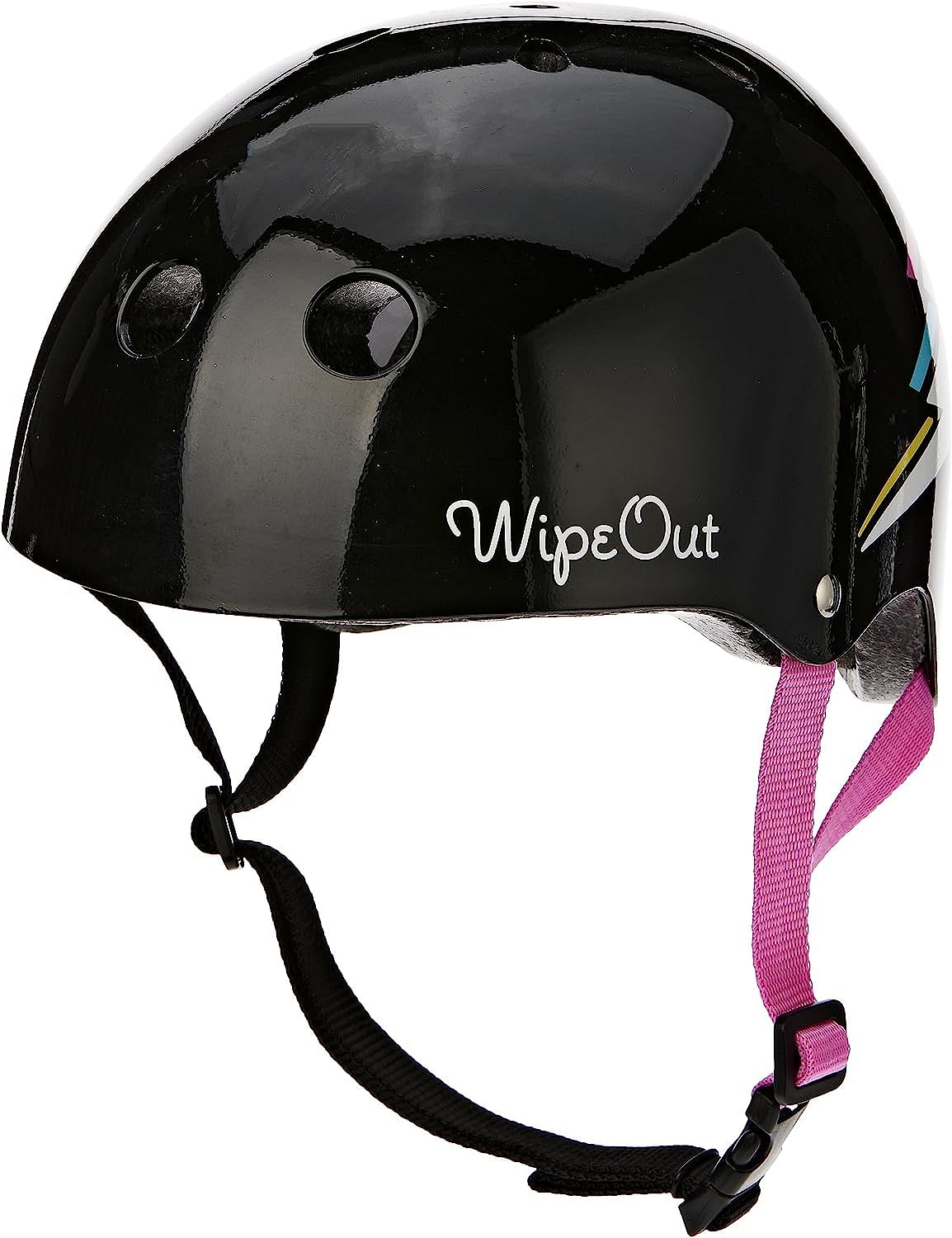 Wipeout Helmet for 8+ Age Kids, Black Bolt