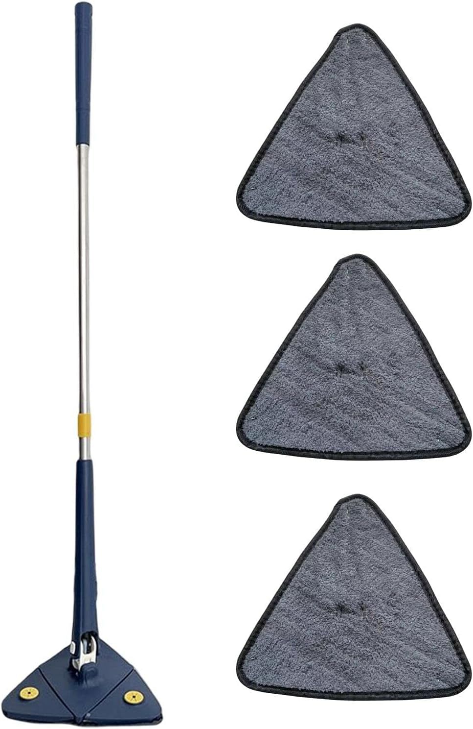 360 Rotatable Adjustable Cleaning Mop | Imitation Hand Extendable Triangle Brush,Wet and Dry Microfiber Cleaning Tool for Hardwood Floor Wall