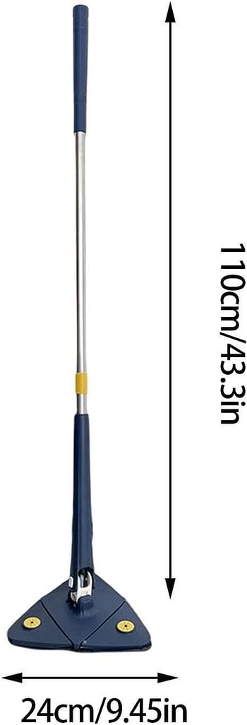 360 Rotatable Adjustable Cleaning Mop | Imitation Hand Extendable Triangle Brush,Wet and Dry Microfiber Cleaning Tool for Hardwood Floor Wall