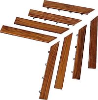 Bare Decor BARE-WF2011 EZ Corner Trim Piece Interlocking Flooring in Solid Teak Wood (Set of 8), Oiled Finish, Brown, 80 Sq Ft