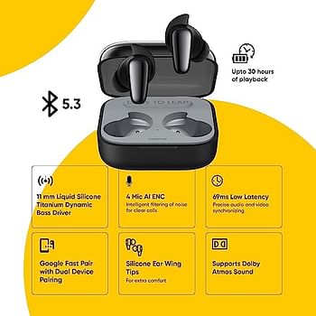 realme Buds Air 3S Bluetooth Truly Wireless in Ear Earbuds, 11mm Triple Titanium Driver, with Mic AI ENC for Calls, Dual Device Pairing, 30hrs Total Playback with Fast Charging