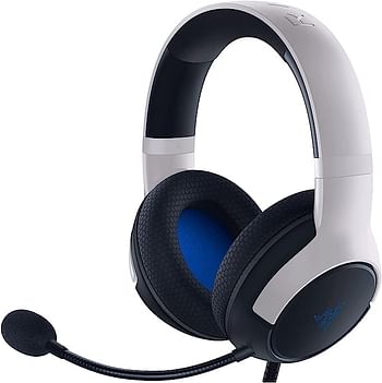 Razer Kaira X for Playstation - Wired Headset for Playstation 5 (TriFroce 50 mm Drivers, HyperClear Cardioid Mic, Flowknit Memory Foam Ear Cushions, Mic Mute Button, Volume Slider) Black-White