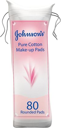 Johnson's Pure Cotton Pads, Pack Of 80 Round Pads, Pack Of 9