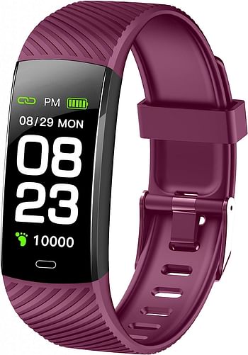 G-Tab W611 Smart Band with Large Battery Life, Heart Rate/Sleep Monitor, Call Alert or SMS Notification, Step Count, Multiple Sport Mode for Men, Women, Violate, Small