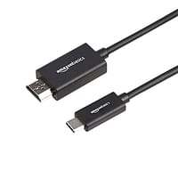محول كيبل من الالومنيوم الممتاز بتقنية HDMI مع منفذ USB من النوع سي من أمازون بيسيكس (متوافق مع ثاندربولت 3) 4K @60Hz مقاس 1 قدم