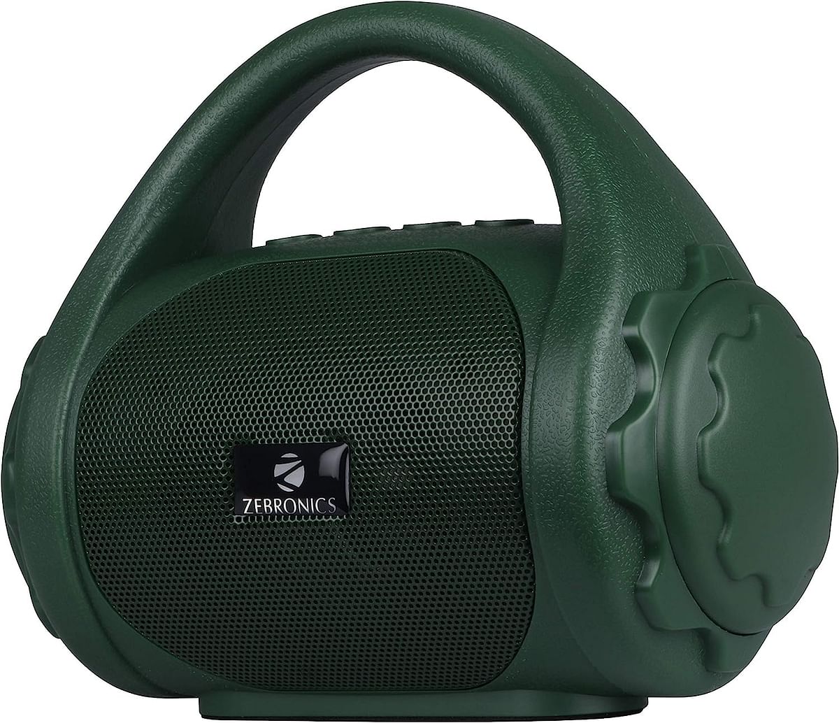 Zebronics ZEB-COUNTY 3W Wireless Bluetooth Portable Speaker With Supporting Carry Handle, USB, SD Card, AUX, FM & Call Function. (Green)