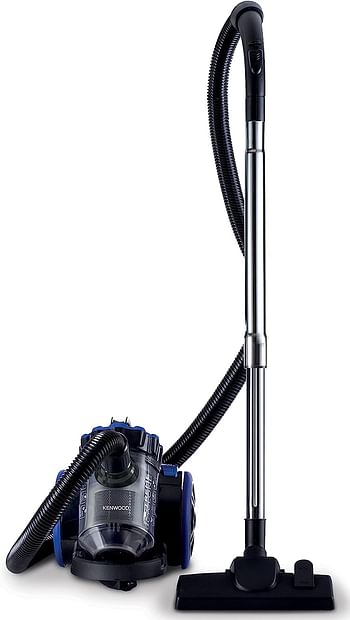 Kenwood Vacuum Cleaner 1800W Multi Cyclonic Bagless Canister 2L With 4.5M Cable, Ultra Compact, Surface, Anti Bacteria, Pet Care For Home & Office VBP50.000BB Black/Blue