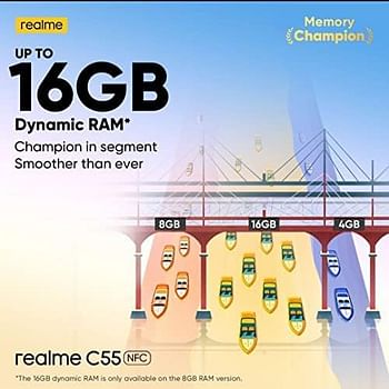 ريلمي C55 ثنائي شرائح الاتصال بذاكرة روم 256 جيجابايت وذاكرة رام 8 جيجابايت وشبكة الجيل الرابع 4G (Rainy Night) - نسخة الشرق الأوسط