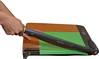 Westcott 15'' TrimAir Anti-Microbial Wood Guillotine Paper Cutter & Paper Trimmer, 30 Sheet (15107)