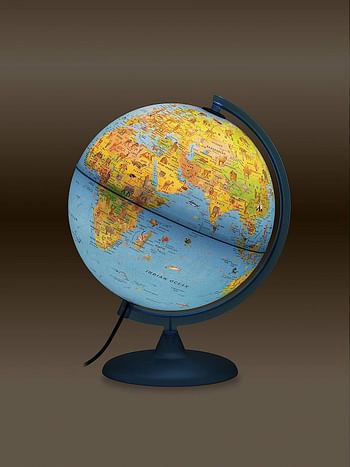 Tecnodidattica Safari Illuminated and revolving Globe 12"/30cm Diameter, Blue