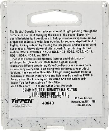 Tiffen - 52Nd9 52Mm NEUtral Density 0.9 Filter