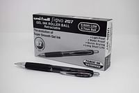 Uni-Ball 704500 Signo 207 Gel Rollerball Pen Retractable Fine 0.7mm Tip 0.5mm Line Black Ref 9004600 [Pack Of 12]