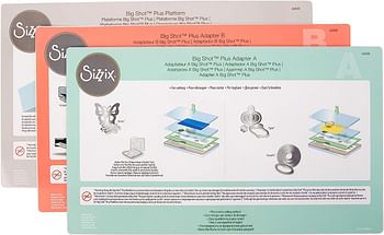 Sizzix big shot plus starter kit 660341 manual die cutting & embossing machine for arts & crafts, scrapbooking & cardmaking, 9 opening