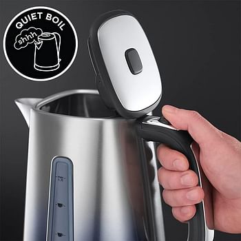 Russell Hobbs Eclipse Electric Kettle Polished, 1.7L Capacity 300W, Rapid Boil, Perfect Pour Spout, Quiet Boil, Stainless Steel Electric Kettle for Home, and Office Use 25111 - Midnight Blue