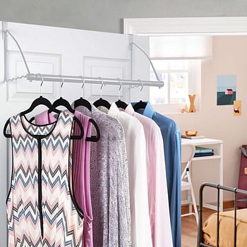 HOLDN’ STORAGE Over the Door Hooks - Door Rack Hangers for Clothes - Bathroom Over Door Hooks for Hanging Clothes & Towels - Over the Door Clothes Drying Rack