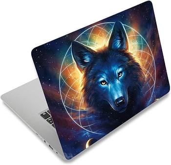 Laptop Skin Sticker Decal,12" 13" 13.3" 14" 15" 15.4" 15.6 inch Vinyl Cover Art Protector Notebook PC (Free 2 Wrist Pad Included), Decorative Waterproof Removable, Cool Wolf