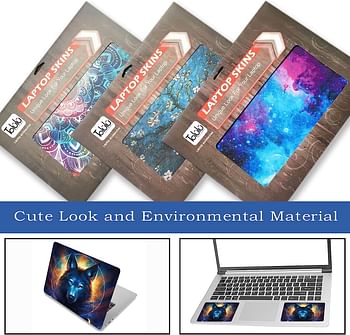 Laptop Skin Sticker Decal,12" 13" 13.3" 14" 15" 15.4" 15.6 inch Vinyl Cover Art Protector Notebook PC (Free 2 Wrist Pad Included), Decorative Waterproof Removable, Cool Wolf