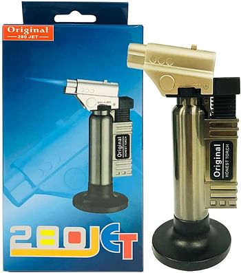 Honest-Windproof Gas lighter-Charcoal Lighter-Bakhoor Lighter-Cigar Lighter Metal Case-Jet Lighter for BBQ-GO2CAMPS (Butane Gas Not Included)
