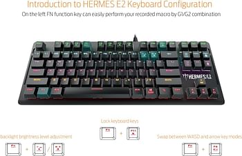 Gamdias Hermes Lite Mechanical Gaming Combo (Red Switch) With Built-In Memory Single Hermes E2