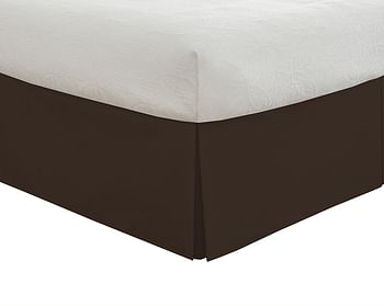 Lux Hotel Microfiber Tailored Bed Skirt with Classic 14 Inch Drop Length Pleated Styling, California King, Black