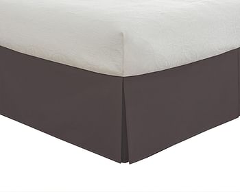 Lux Hotel Microfiber Tailored Bed Skirt with Classic 14 Inch Drop Length Pleated Styling, California King, Black