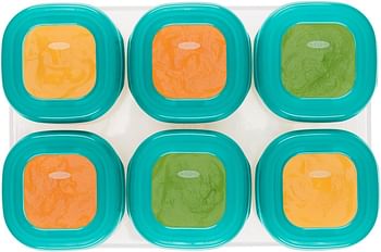 Oxo Tot Baby Blocks Freezer Storage Containers (60 ml x 6) - Teal