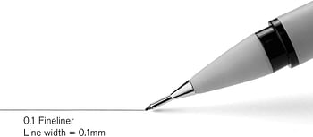 قلم فاينلاينر اسود 0.1 ملم 5 قطع