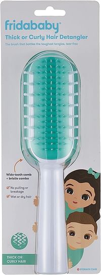 Fridababy Thick Or Curly Hair Detangling Kids Brush By Fridababy, Detangles Knots Without Tears Or Breakage, Comb Teeth And Bristle Design