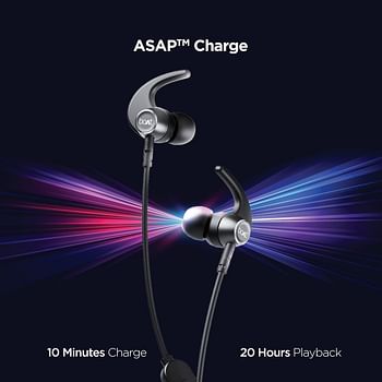 boAt Rockerz 330 Pro in-Ear Bluetooth Neckband with 60HRS Playtime, ASAP Charge, ENx Tech, Signature Sound, BT v5.2, Dual Pairing, IPX5, with Mic -Active Black