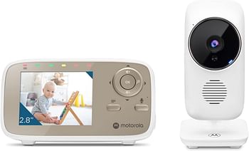 Motorola 2.8" Video Baby Monitor with Digital Zoom, Two-Way Audio, and Room Temperature Display - White