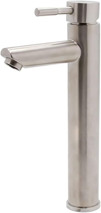 Brushed Tall Stainless Steel Single-Lever Basin Faucet Single Handle One Hole Bathroom Sink Faucet Lavatory Faucet