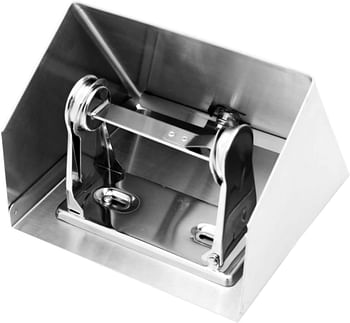 Chrome Brushed Recessed Toilet Paper Holder, Contemporary Hotel Style Wall Toilet Paper Holder - Recessed Toilet Tissue Holder Includes Rear Mounting Bracket