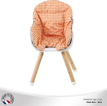 كرسي نانيا بوليت 2 في 1 العالي من 6 أشهر فما فوق | وسادة قابلة للعكس | صينية قابلة للتعديل|عصير برتقال