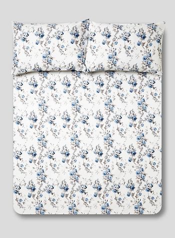 RISHAHOME 3-Piece Printed 180 TC Cotton Fitted Bedsheet Set King Size, Premium Collection (1 Bedsheet + 2 Pillow Cases) Conch