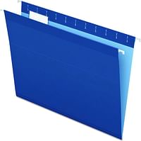 Pendaflex Reinforced Hanging File Folders, Letter Size, Navy, 1/5 Cut, 25/BX (4152 NAV)