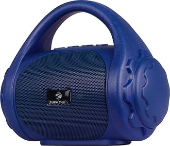 Zebronics ZEB-COUNTY 3W Wireless Bluetooth Portable Speaker With Supporting Carry Handle, USB, SD Card, AUX, FM & Call Function (Blue)