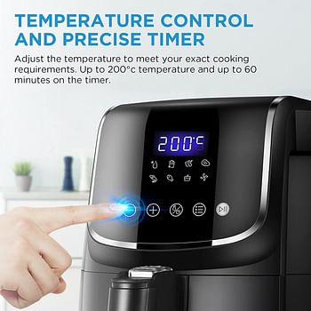 Midea 3.5L Air Fryer 1500W with Dual Cyclone Rapid Hot Technology for Frying, Grilling, Broiling, Roasting, Baking & Toasting, Timer up to 60 minutes Temperature Control 200°C, MFCN35C2