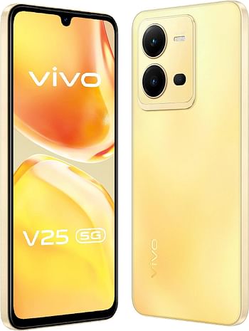 vivo V25 5G (Sunrise Gold, 8GB RAM, 128GB) 50MP AF Selfie Camera | Color Changing Design | 44W Charging | 90Hz 3D Curved AMOLED Display | Powerful MediaTek 900 Processor