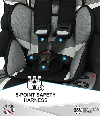 Nania, Beline Carseat for Group 1/2/3 For 2 To 10 Years 9 36Kg, Avengers Heroes, Grey