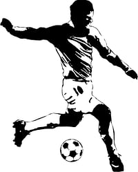 Roommates Soccer Player Giant Wall Decal, Black/White, RMK1326GM