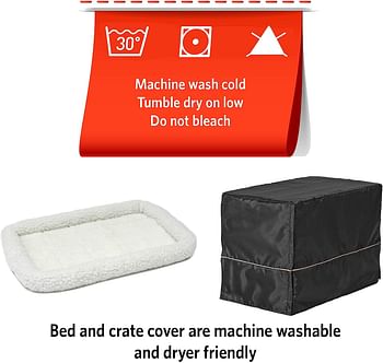 iCrate Dog Crate Starter Kit | 24-Inch Ideal for Small Breeds (weighing 13-25 Pounds) || Includes Crate, Pet Bed, 2 Bowls & Cover (Black)
