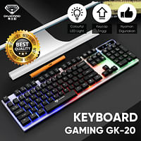 ديفيبارد لوحة مفاتيح للألعاب GK-20 كابل يو إس بي 2.0 بالإضافة إلى إضاءة ليد
