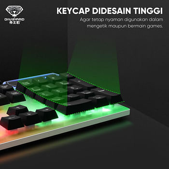 Divipard Keyboard Gaming GK-20 Kabel USB 2.0 Plus LED Lightning