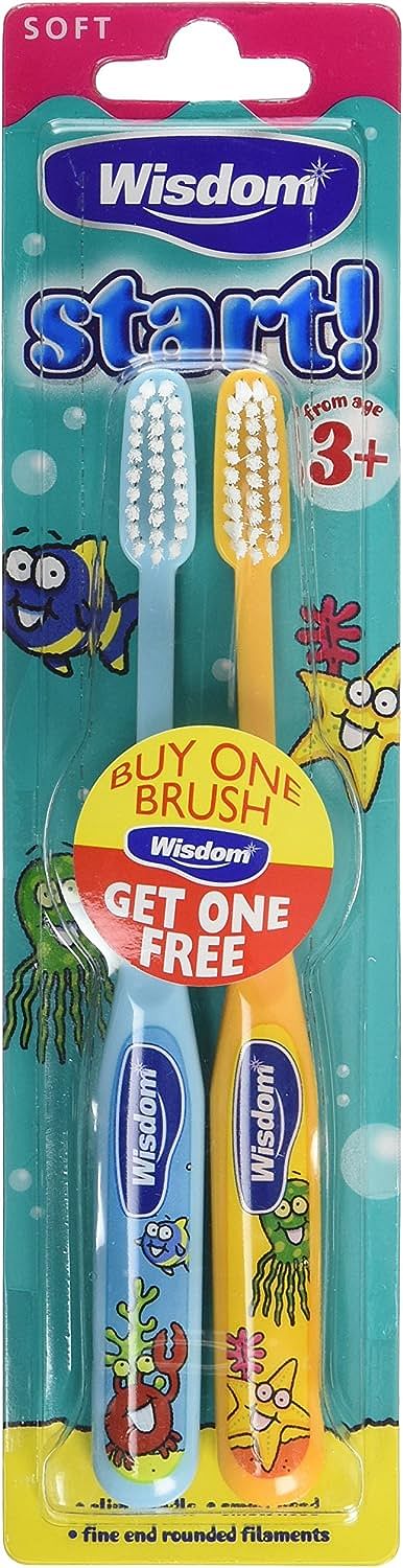 Wisdom Start Soft Tooth Brush for 3+ Years Kids 2-Pieces