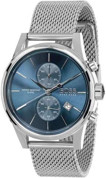 Hugo Boss Men's Chronograph Quartz Watch with Stainless Steel Strap, 1513441-Silver-41 millimeters