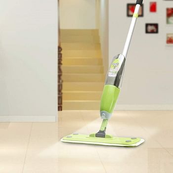 Floor Mop Durable Spray Cleaning with 1 Reusable Flat Mop Pads Tool for Hardwood Floor Wood Laminate Tile Multicolor , SPRAY01